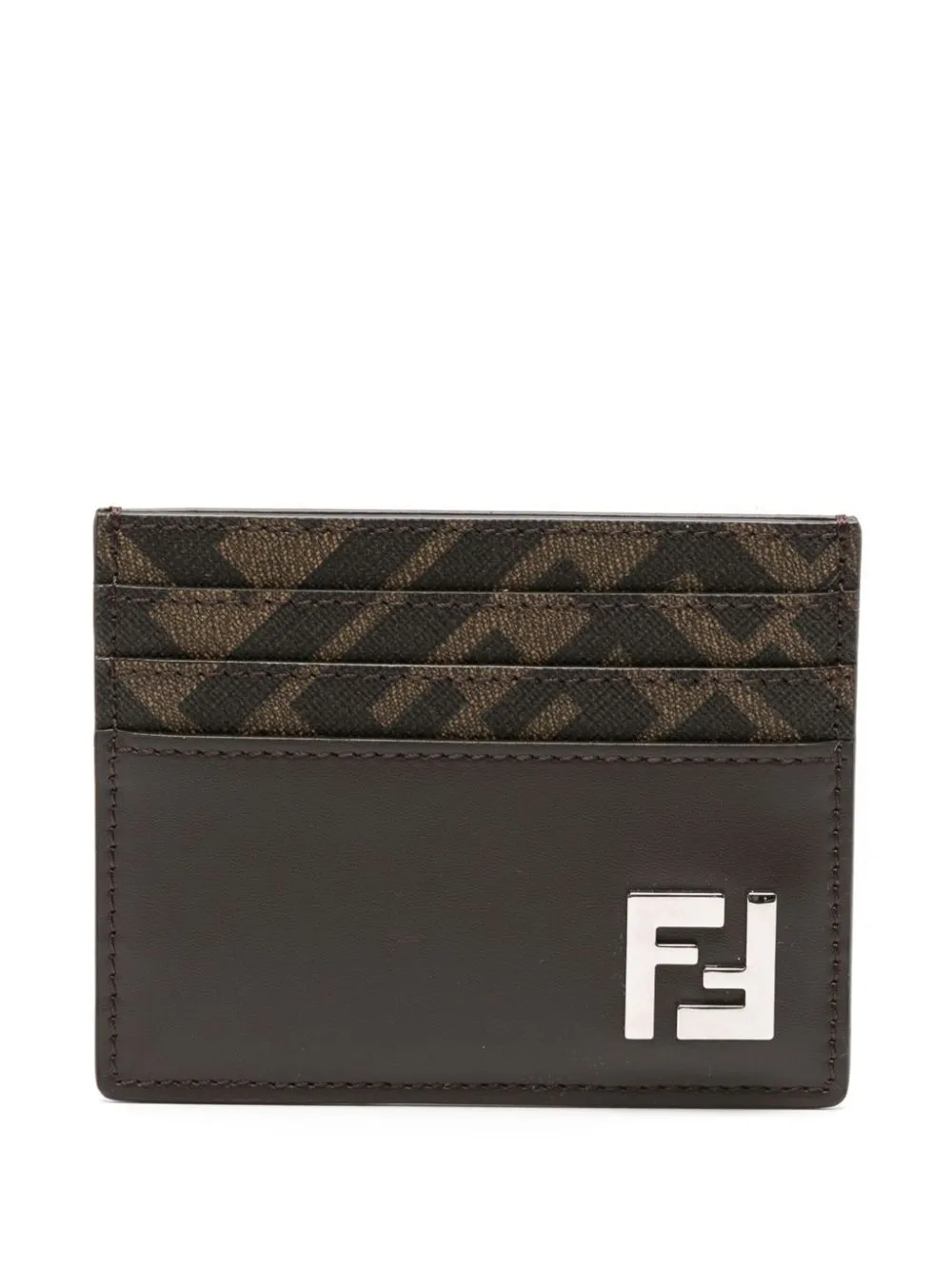 Leather And Ff Canvas Squared Card Holder sold by Wanan Luxury