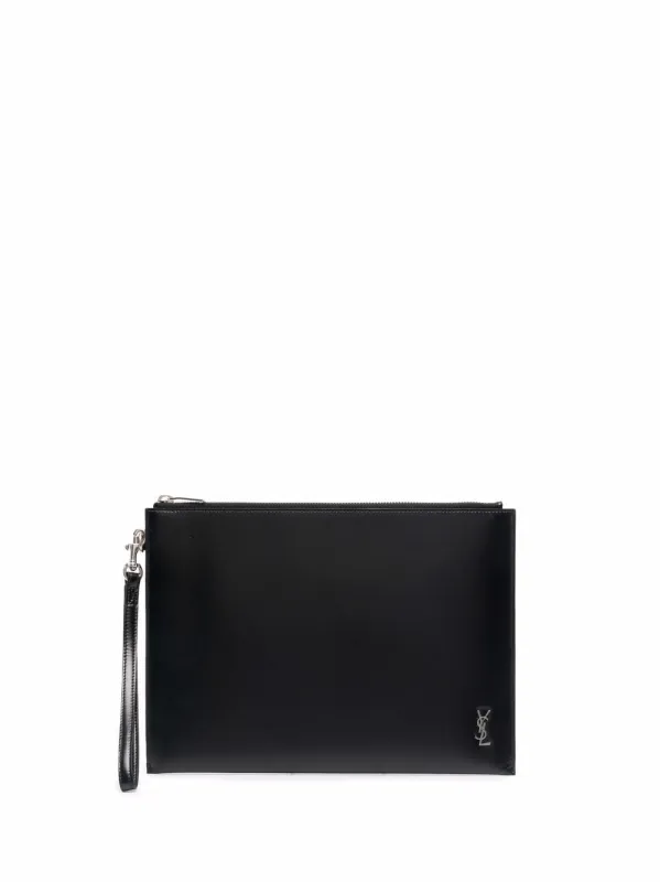 Tiny Cassandre Zipped Tablet Holder In Shiny Leather made by Yves Saint Laurent