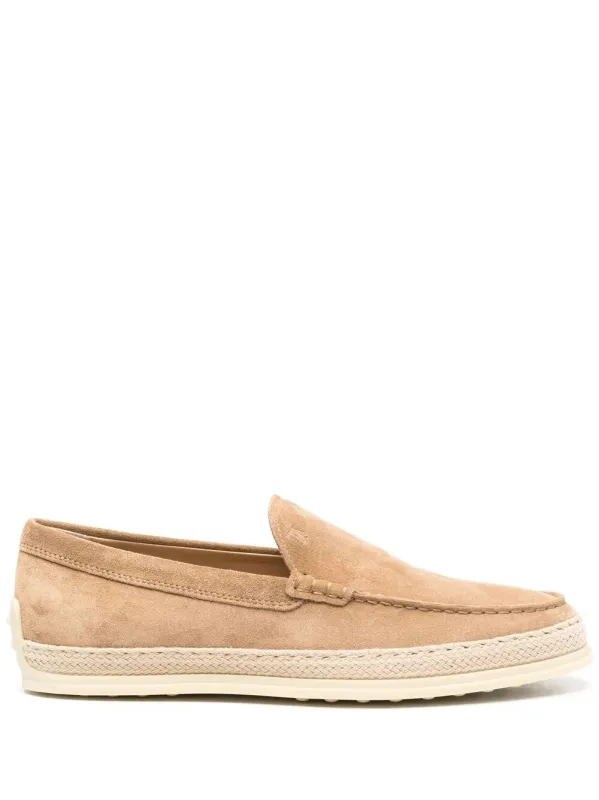 Cord Weaving Slip-On Suede Loafers made by Tod's
