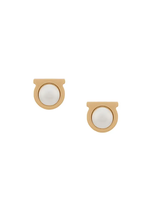 Gancini Pearl Earrings made by Salvatore Ferragamo