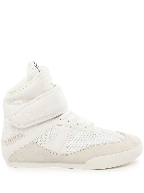Mesh And Suede Kick High-Top Sneakers made by Chloe