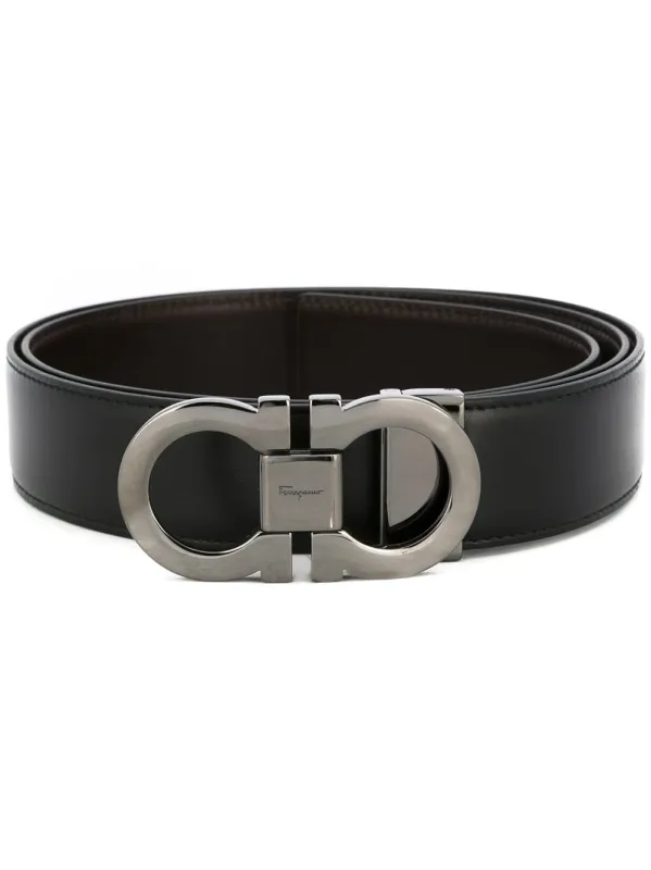 Smooth Leather Reversible Gancini Belt made by Salvatore Ferragamo
