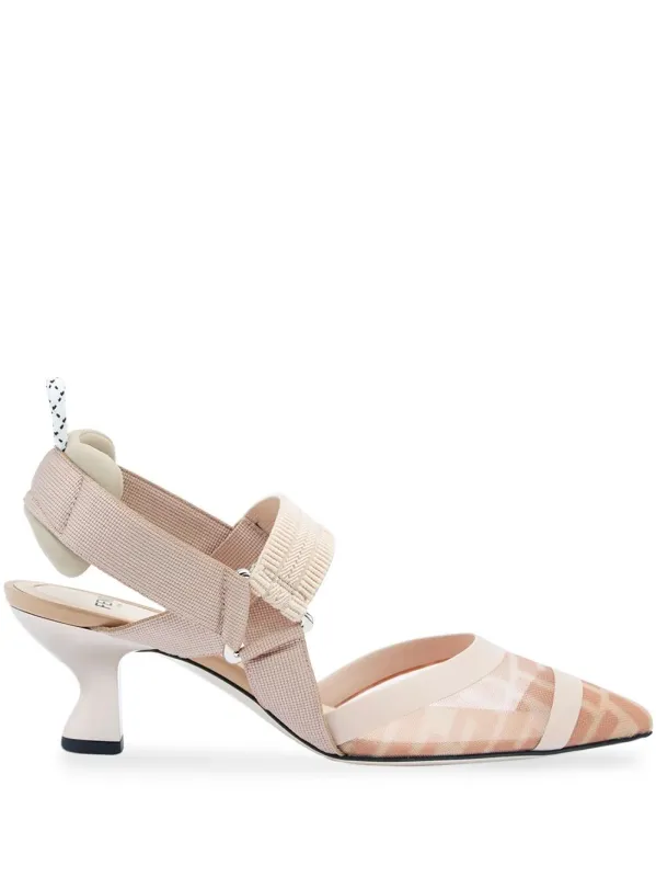 ColibrÌ Leather And Mesh Slingbacks made by Fendi