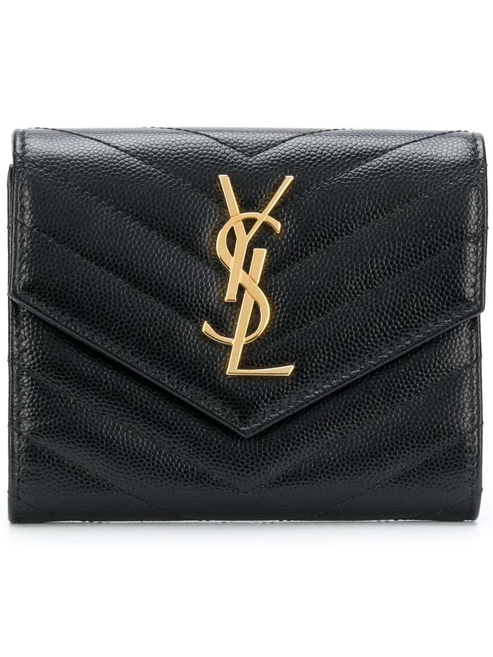 Grain De Poudre Leather Cassandre MatelassÉ Compact Tri Fold Wallet sold by Wanan Luxury