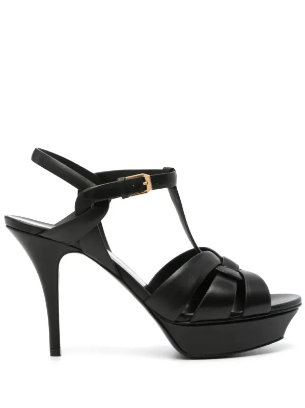 Tribute Platform Sandals In Smooth Leather made by Yves Saint Laurent