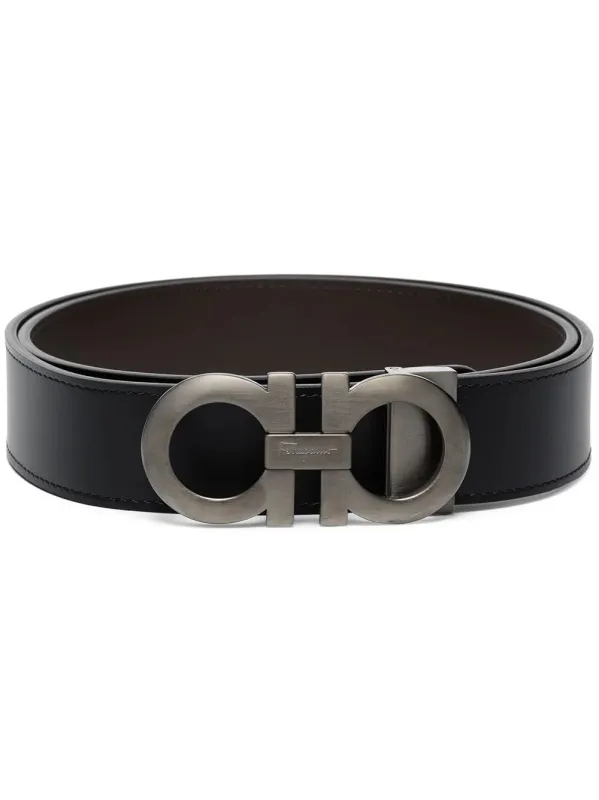 Brushed Finish Gancini Reversible Belt made by Salvatore Ferragamo
