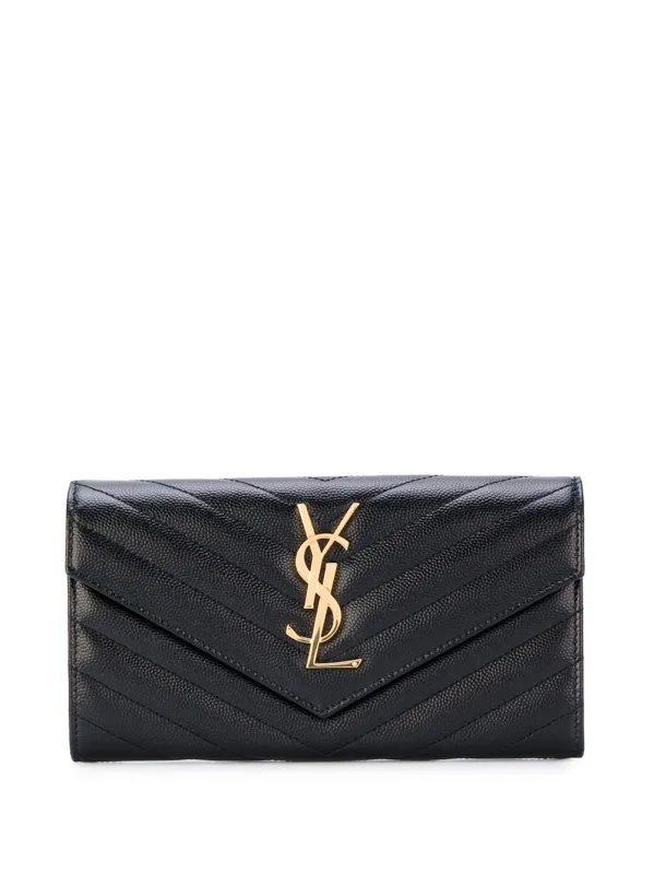 Cassandre MatelassÉ Large Flap Wallet In Grain De Poudre Leather made by Yves Saint Laurent