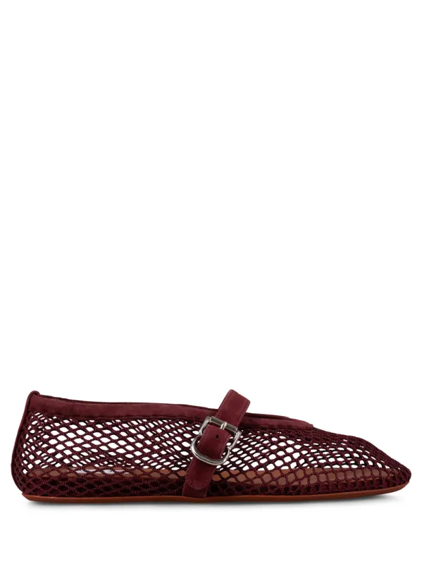 Suede Ballet Flats In Fishnet made by Alaia