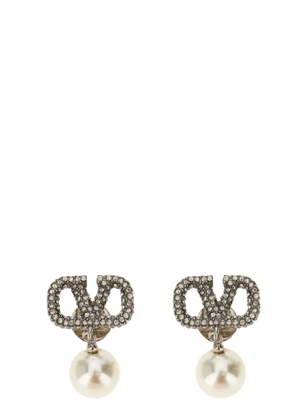 Valentino Garavani Vlogo Signature Earrings Jewelry Silver made by Valentino Garavani