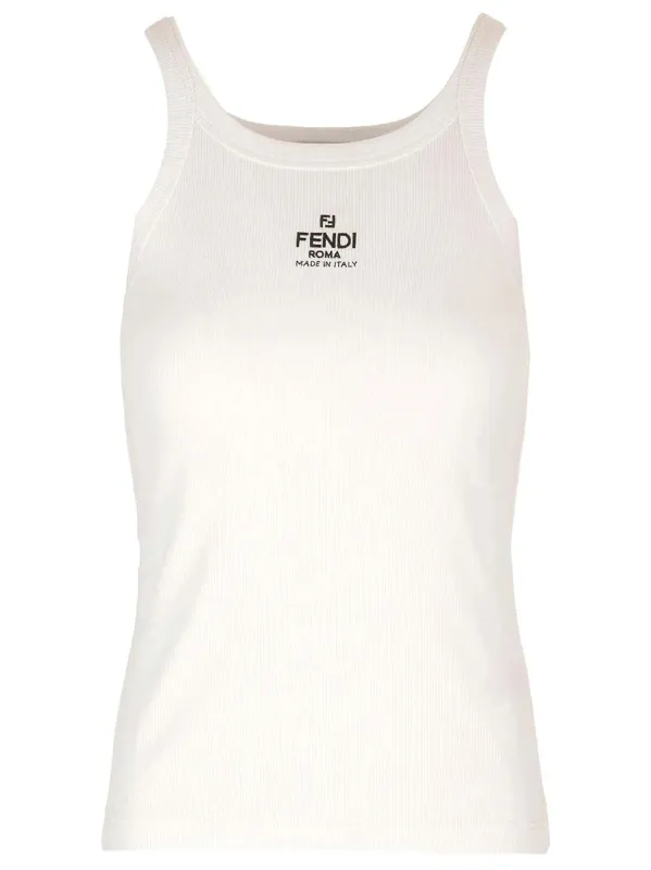 Fendi Ribs Top With Logo Embroidery made by Fendi
