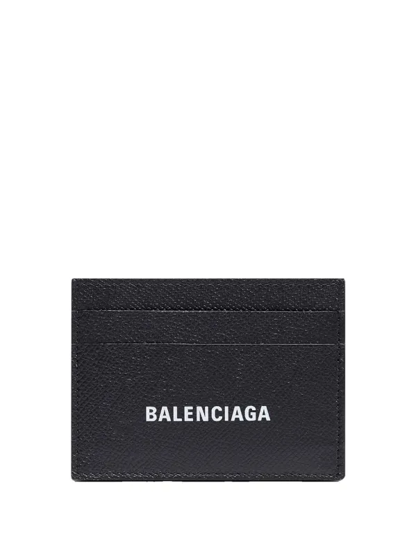 Logo-Print Grained Leather Card Holder made by Balenciaga