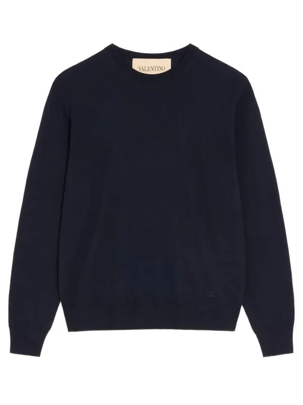 Valentino Wool Jumper With Vlogo Embroidery made by Valentino Garavani