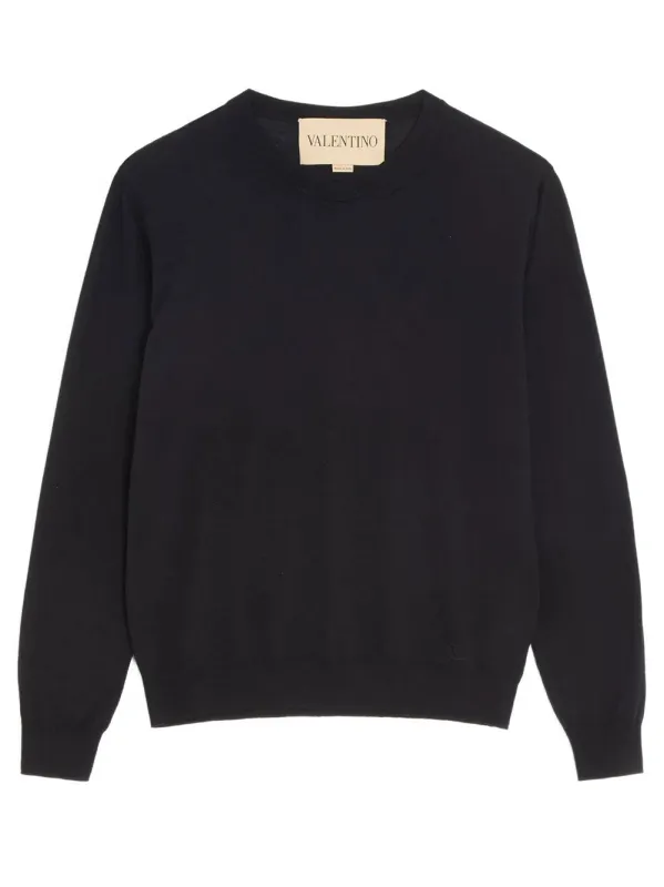 Valentino Wool Jumper With Vlogo Embroidery made by Valentino Garavani