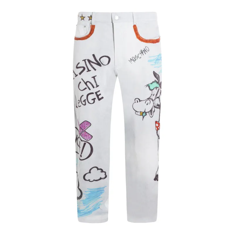Jeans White made by Moschino