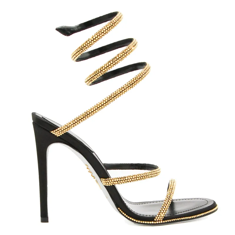 Sandals Gold/Black made by Rene Caovilla