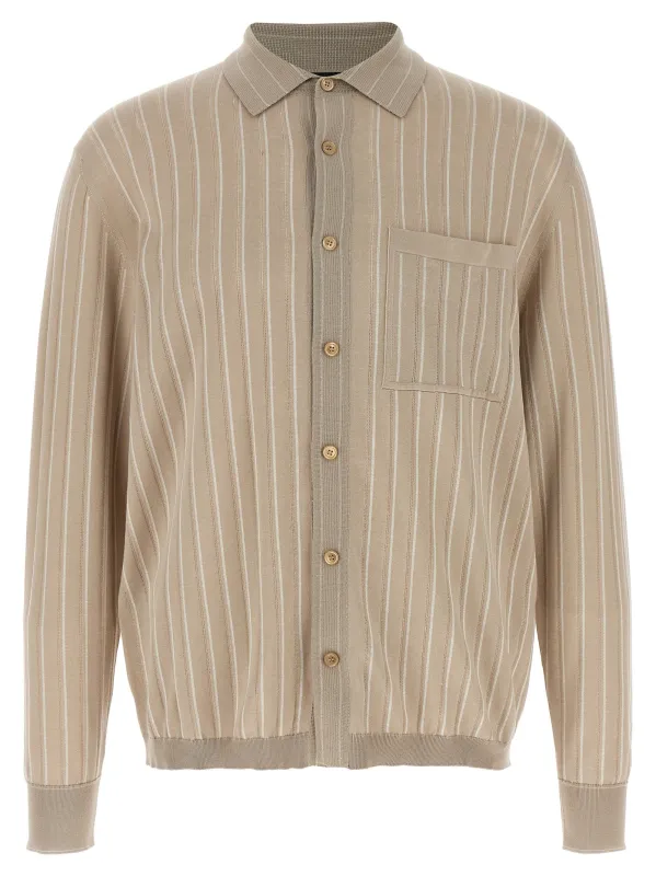 Knitted Shirt Shirt And Blouse Beige made by Brioni