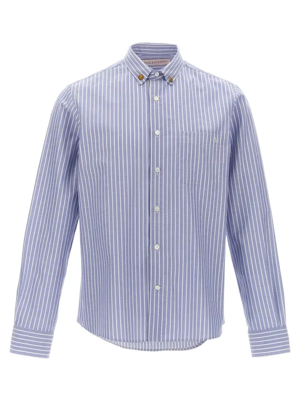 Valentino Garavani Striped Shirt Shirt And Blouse Light Blue made by Valentino Garavani