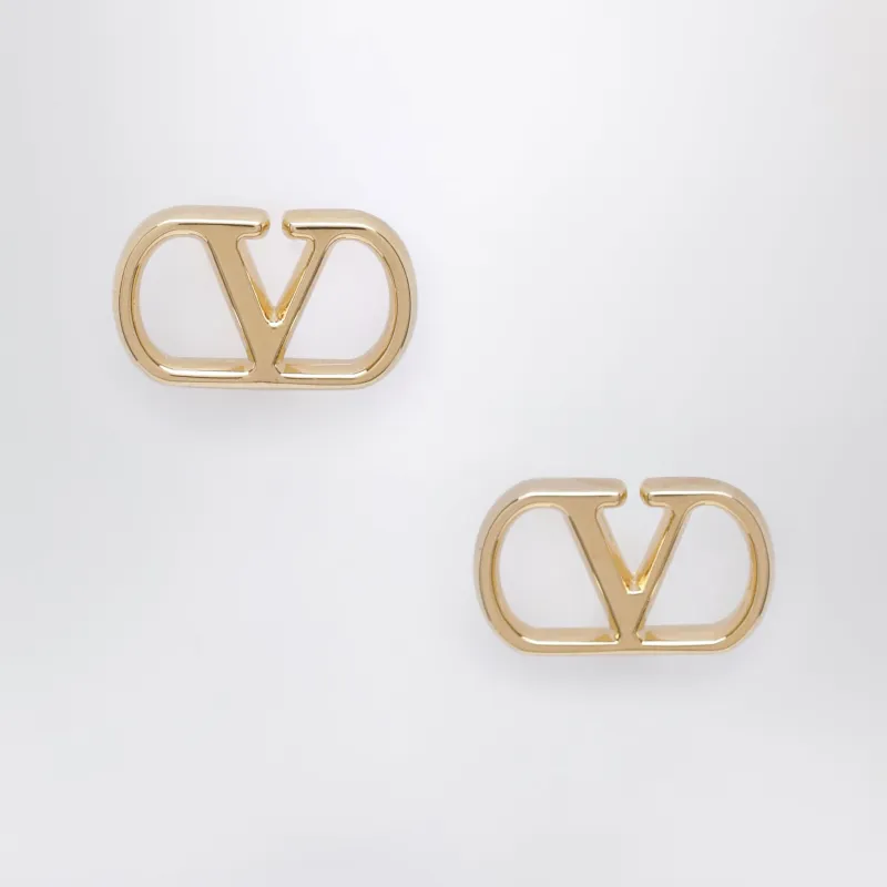 V Logo Signature Earrings In Gold-Tone Metal made by Valentino