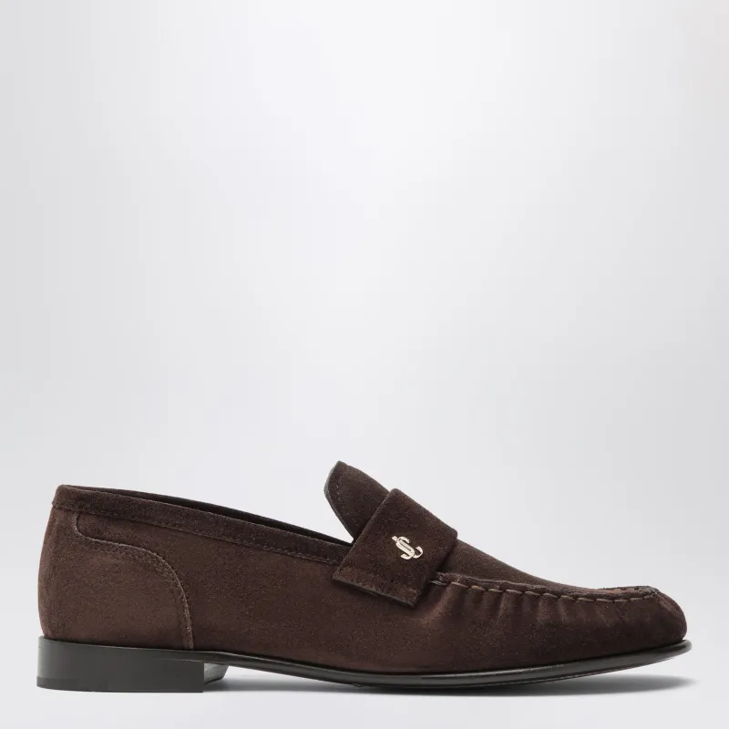 Ellis Suede Leather Loafers In Chocolate made by Jimmy Choo