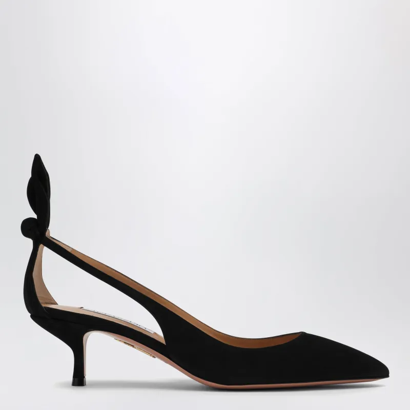 Black Suede Deneuve Pumps made by Aquazzura