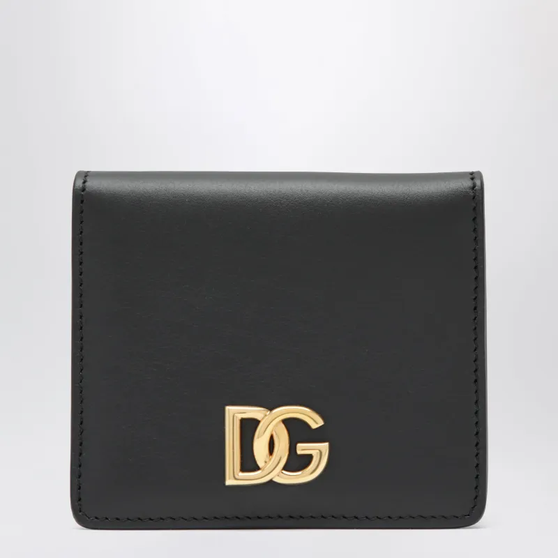 Black Leather Wallet With Dg Logo made by Dolce & Gabanna