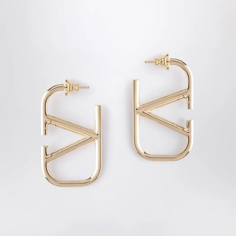 V Logo Signature Earrings In Gold-Tone Metal made by Valentino Garavani