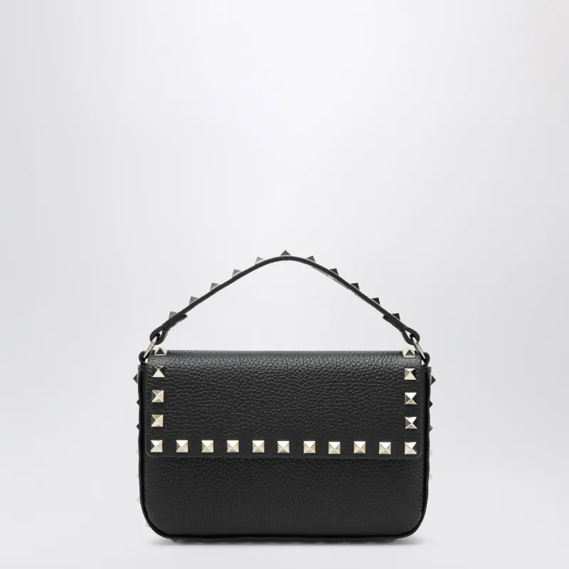 Rockstud Pouch In Grained Calfskin Leather, Black made by Valentino Garavani