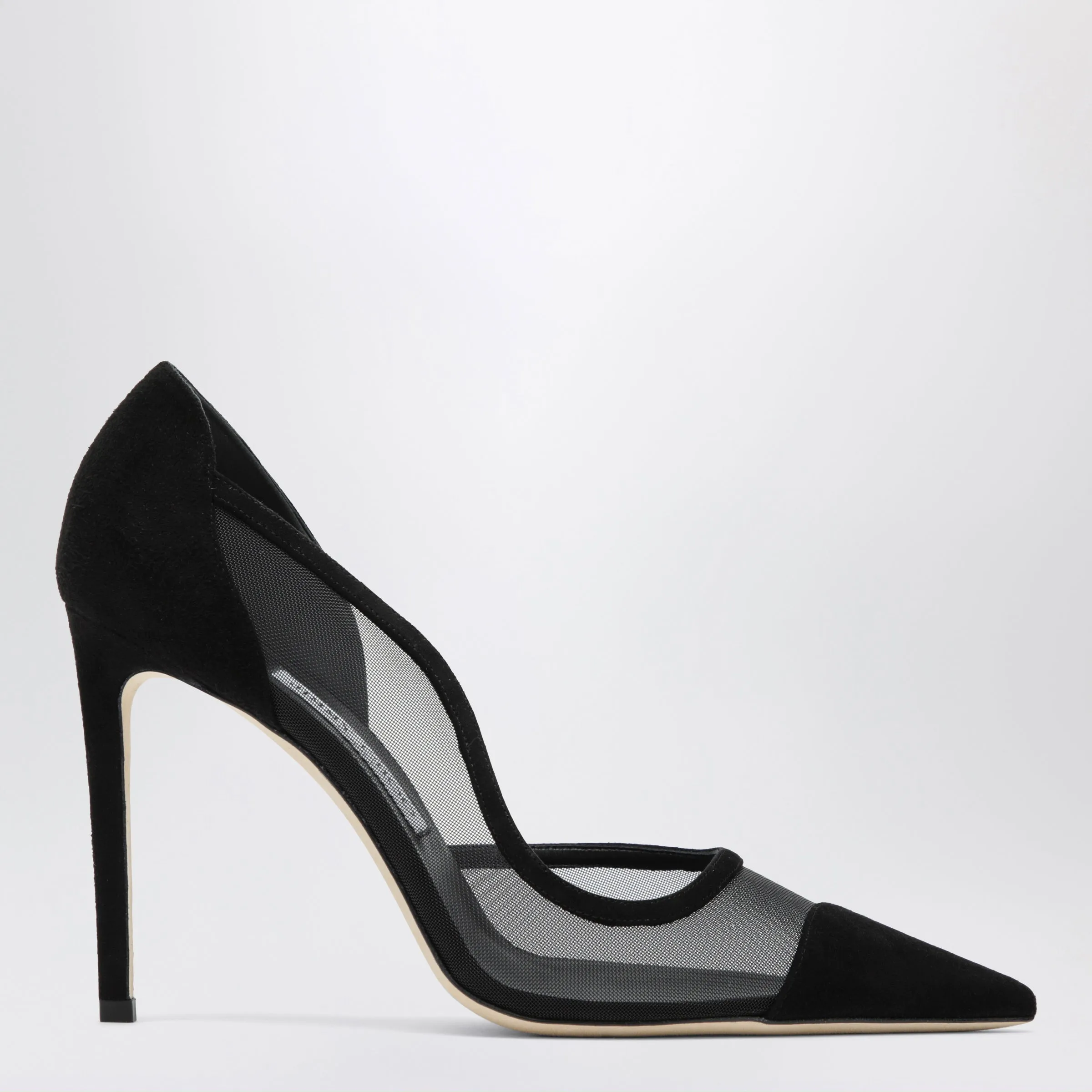 Brigitte 100 Pumps In Black Suede And Mesh sold by Wanan Luxury