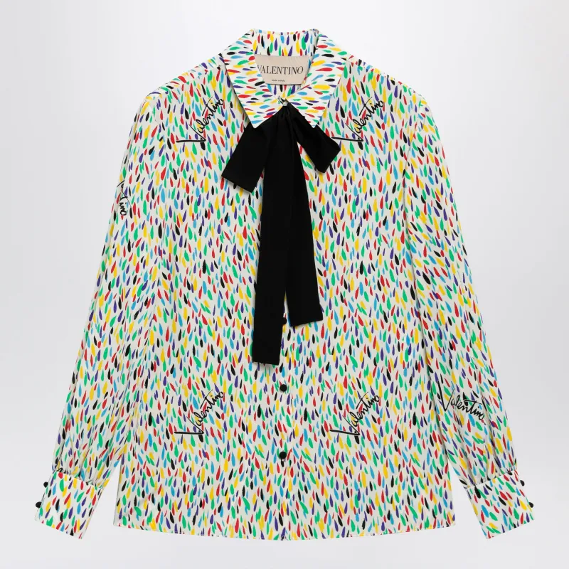 Multicolored Silk Blouse With Lavallière made by Valentino Garavani