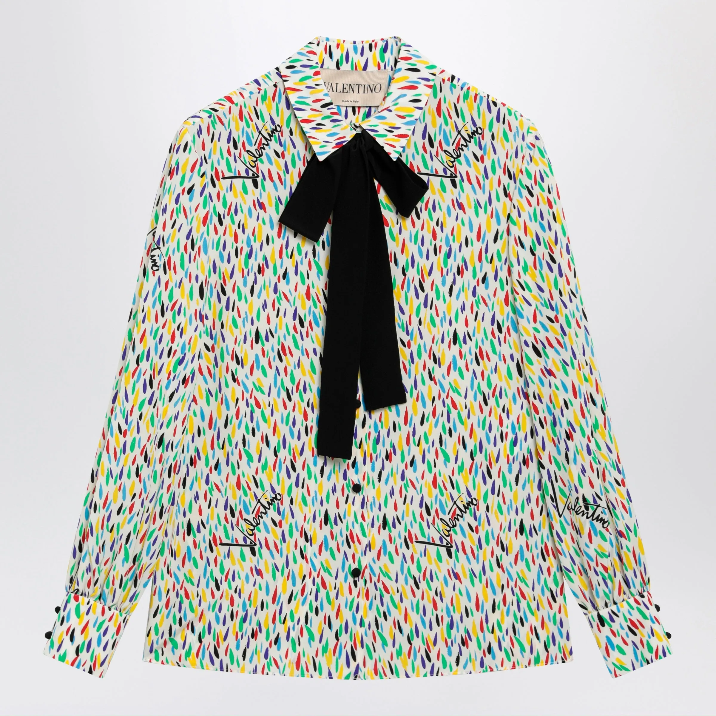 Multicolored Silk Blouse With Lavallière sold by Wanan Luxury