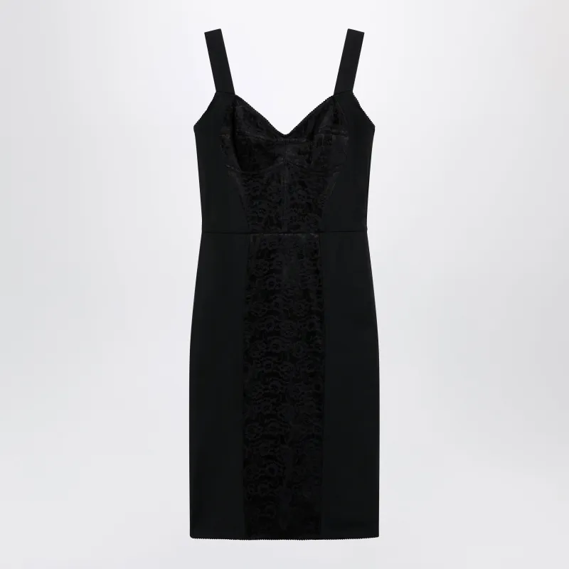 Black Sheath Dress With Lace Details made by Dolce & Gabanna