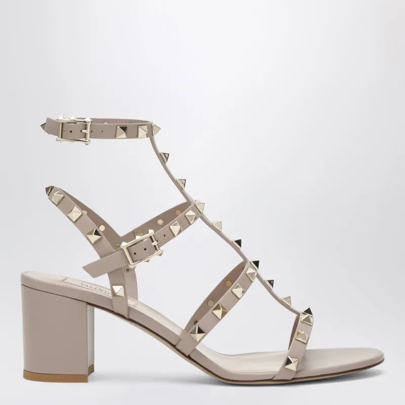 Rockstud Sandals With Blush-Colored Straps made by Valentino Garavani
