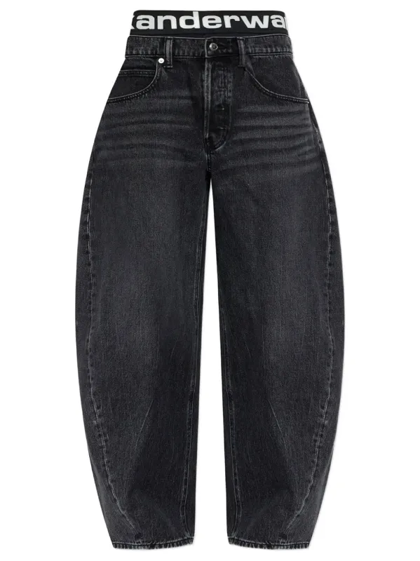 Blow-Up Jeans With Logo Bike Short Waistband made by Alexander Wang