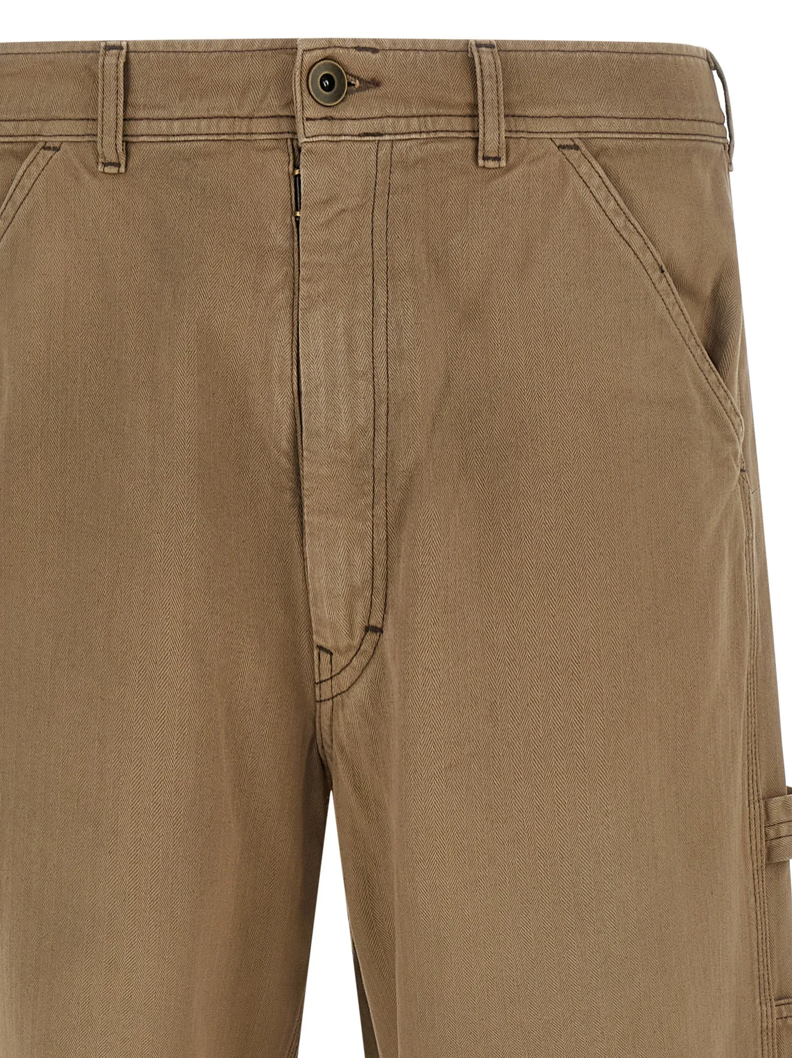 Herringbone Trousers Pants Beige sold by Wanan Luxury product image thumbnail 3