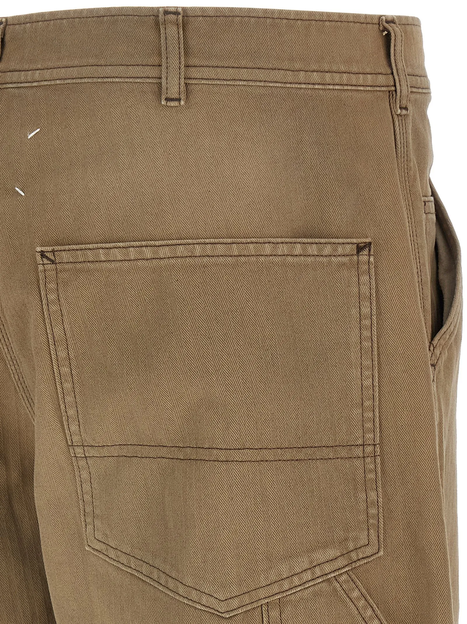 Herringbone Trousers Pants Beige sold by Wanan Luxury product image thumbnail 4