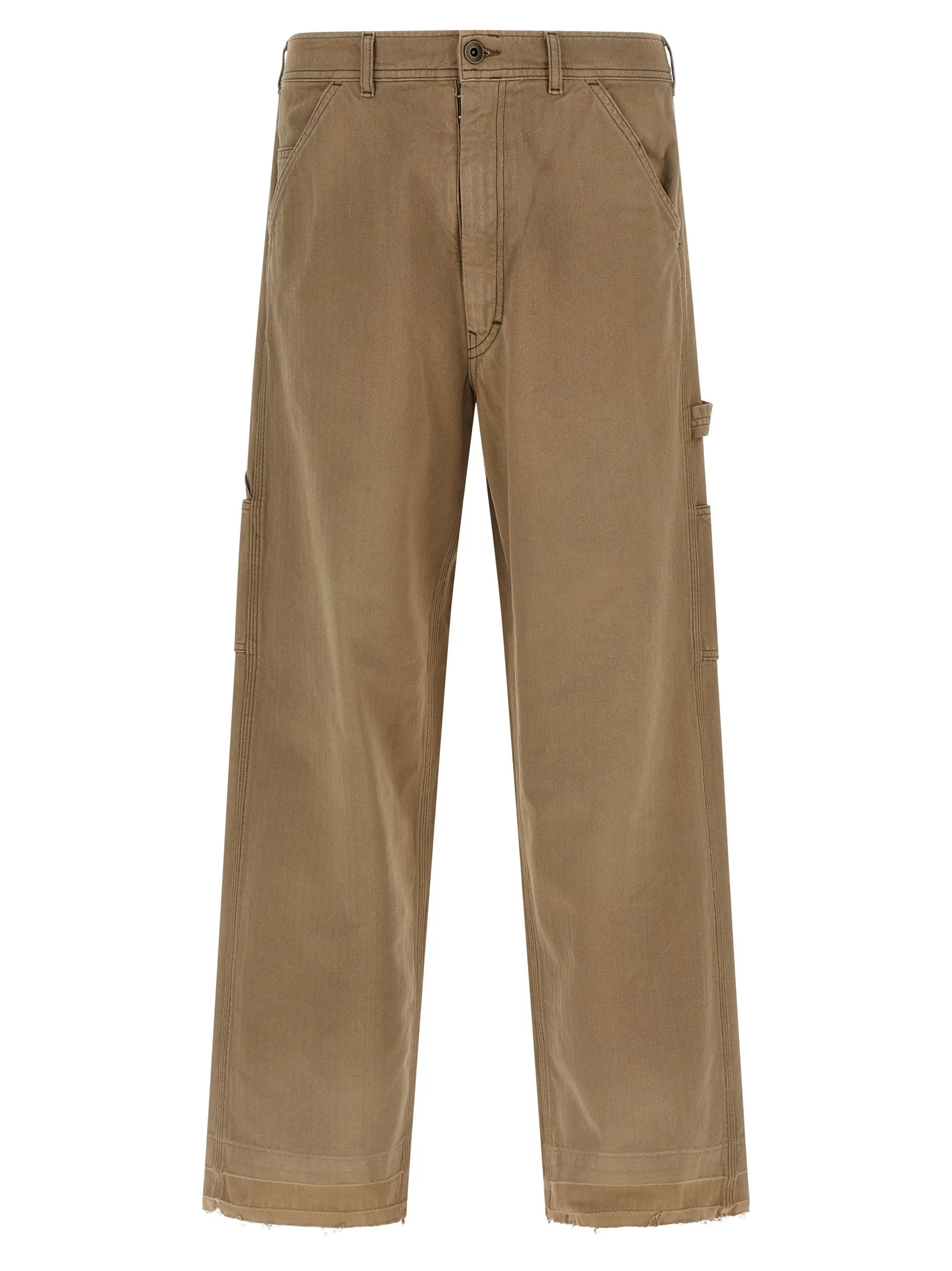 Herringbone Trousers Pants Beige sold by Wanan Luxury