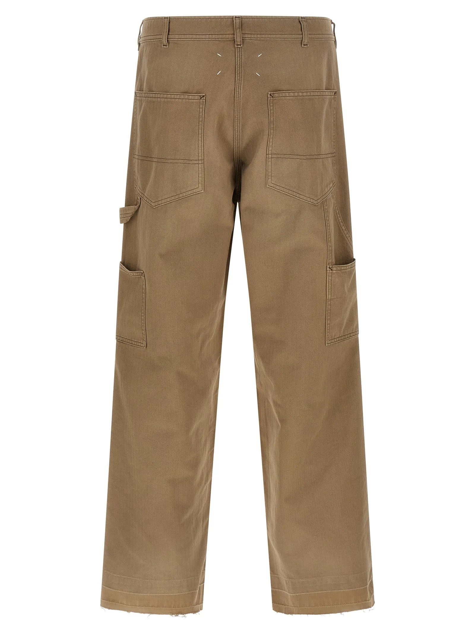 Herringbone Trousers Pants Beige sold by Wanan Luxury product image thumbnail 2