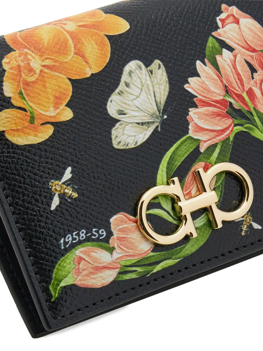 Floral Print Gancini Compact Wallet sold by Wanan Luxury product image thumbnail 5