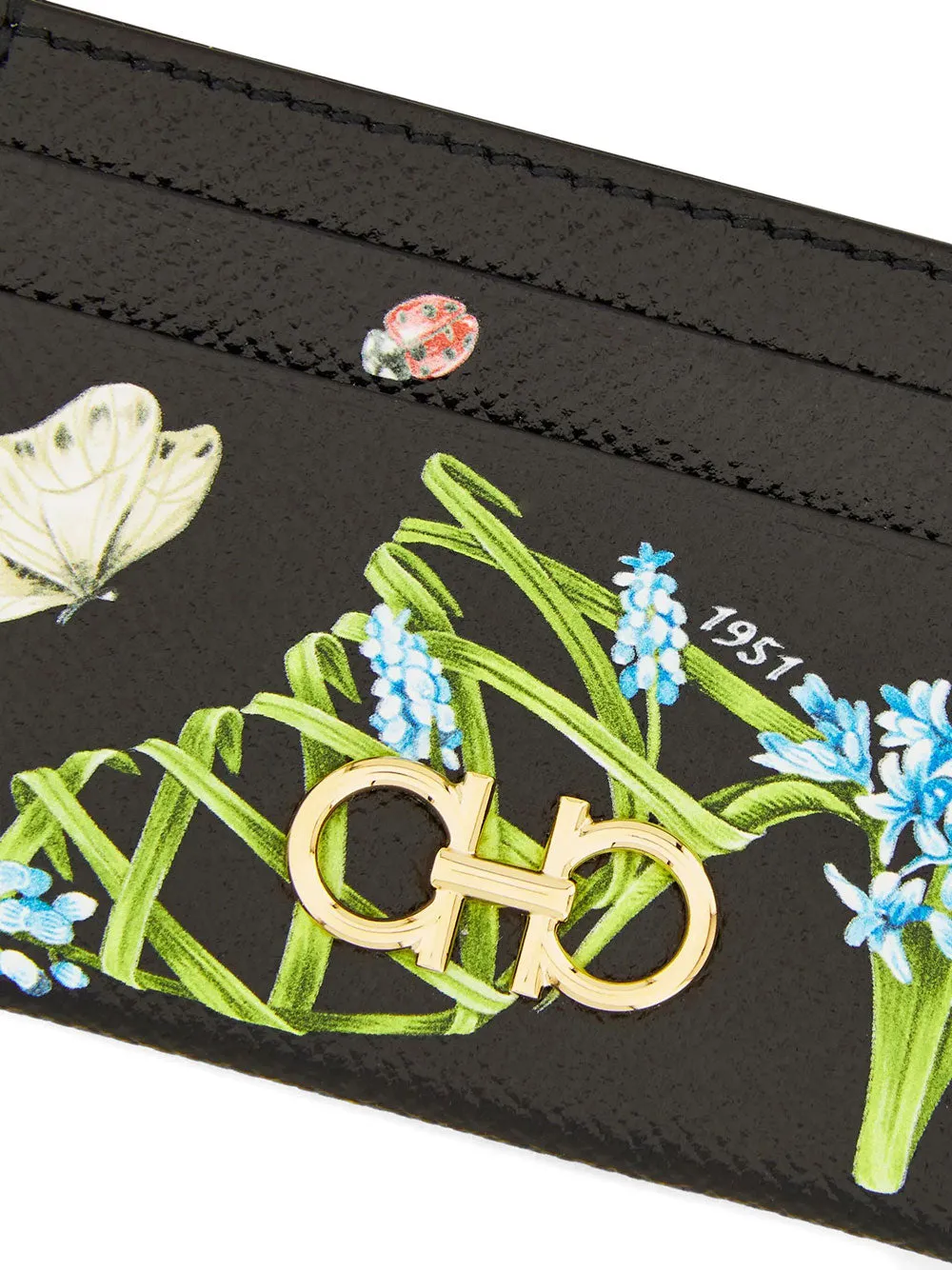 Gancini Card Holder With Floral Print sold by Wanan Luxury product image thumbnail 3
