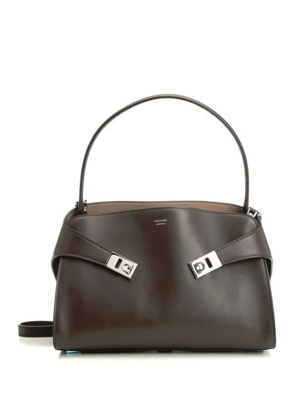 Hug Soft Shoulder Bags Brown made by Salvatore Ferragamo