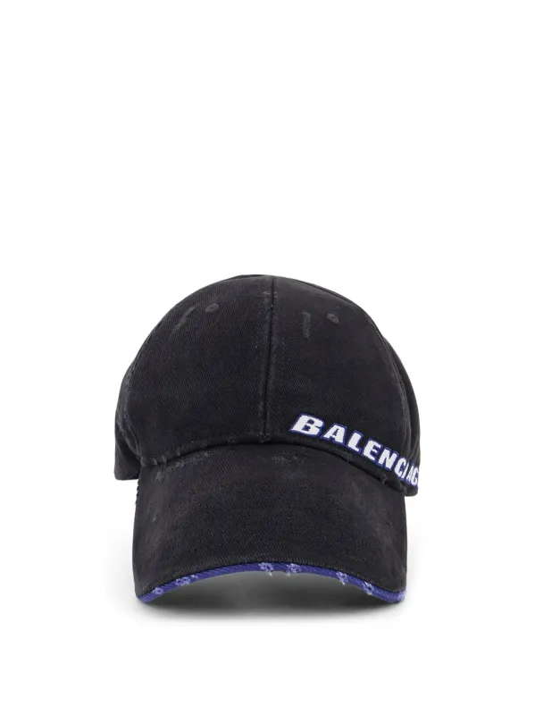 Cotton Baseball Hat With Distressed Effect made by Balenciaga