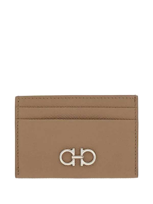 Gancini Grained Leather Card Holder made by Salvatore Ferragamo