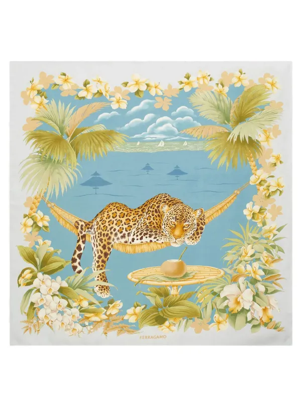 Jungle Print Silk Scarf made by Salvatore Ferragamo