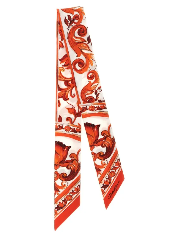 Maiolica Scarves And Foulards Orange made by Dolce & Gabanna