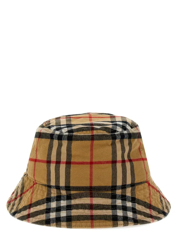 Bucket Hat Check Hats Beige made by Burberry
