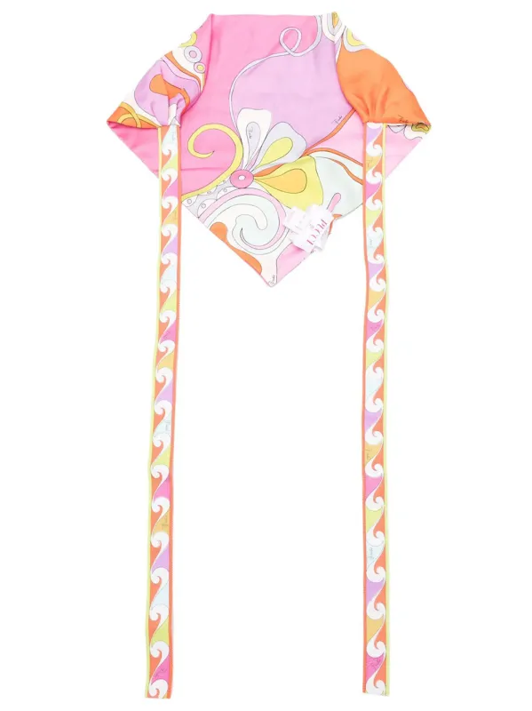 Orchidee Print Silk Bandana made by Emilio Pucci