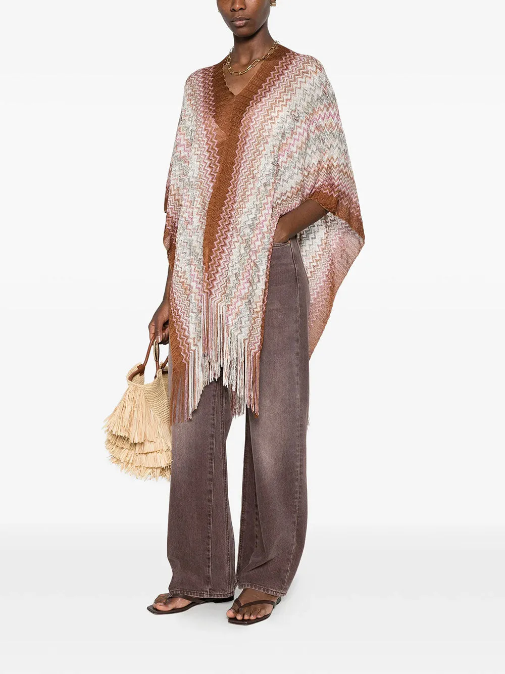Slip-On Fringed Poncho sold by Wanan Luxury product image thumbnail 4