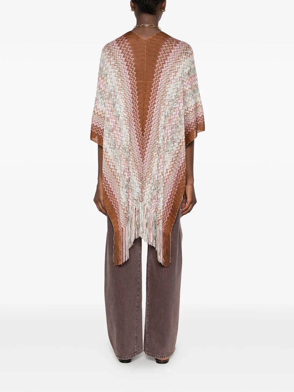 Slip-On Fringed Poncho sold by Wanan Luxury product image thumbnail 3
