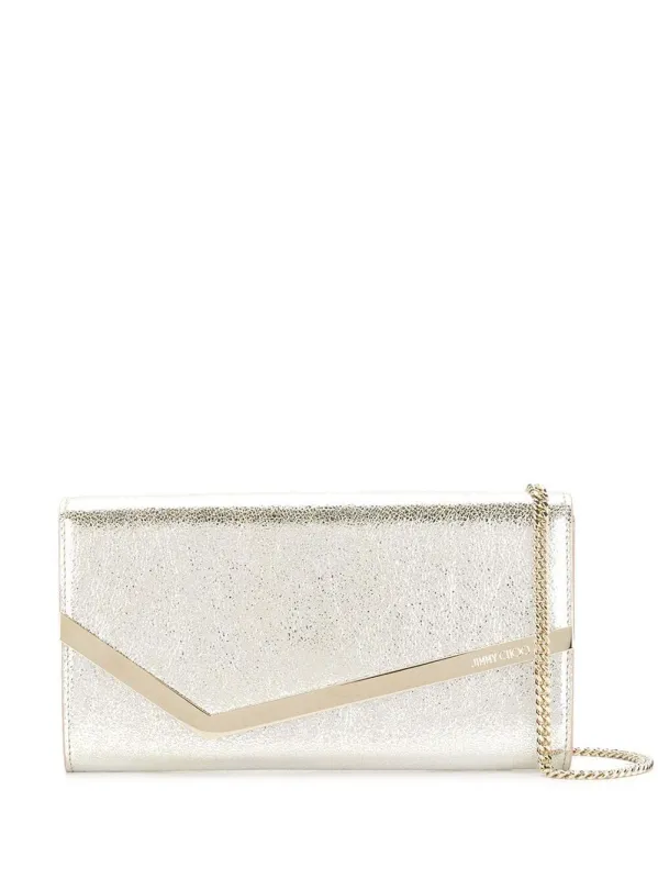 Emmie Leather Glitter Pouch made by Jimmy Choo