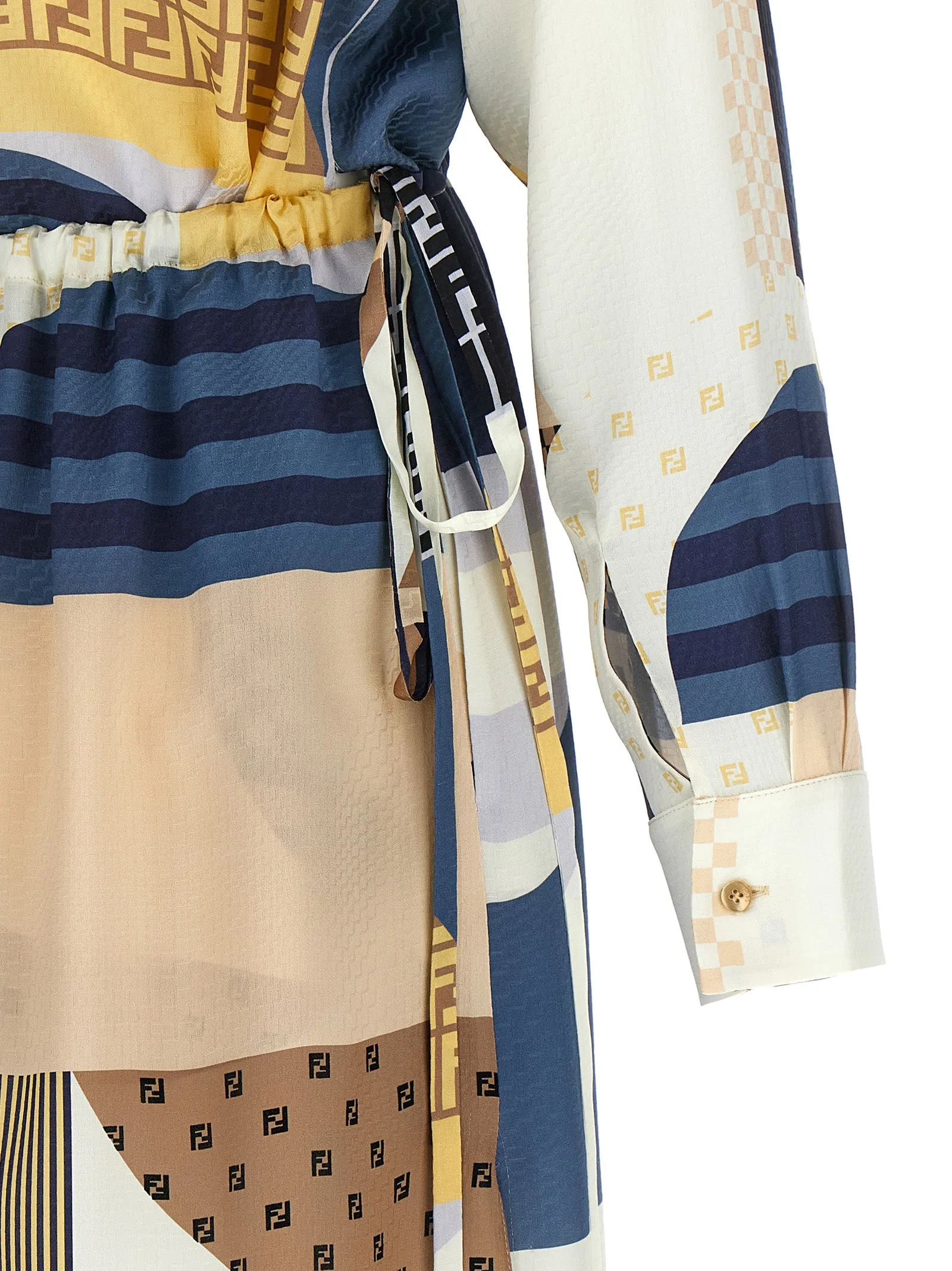 Patchwork Silk Dress Dresses Multicolor sold by Wanan Luxury product image thumbnail 4